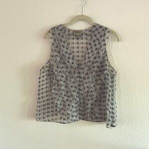 ARMANI Patterned Sleeveless Top Ruffles- medium